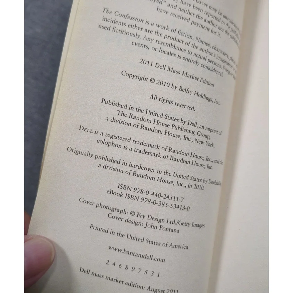 The Confession by John Grisham Dell Mass Market Edition‎ 2011 First Printing